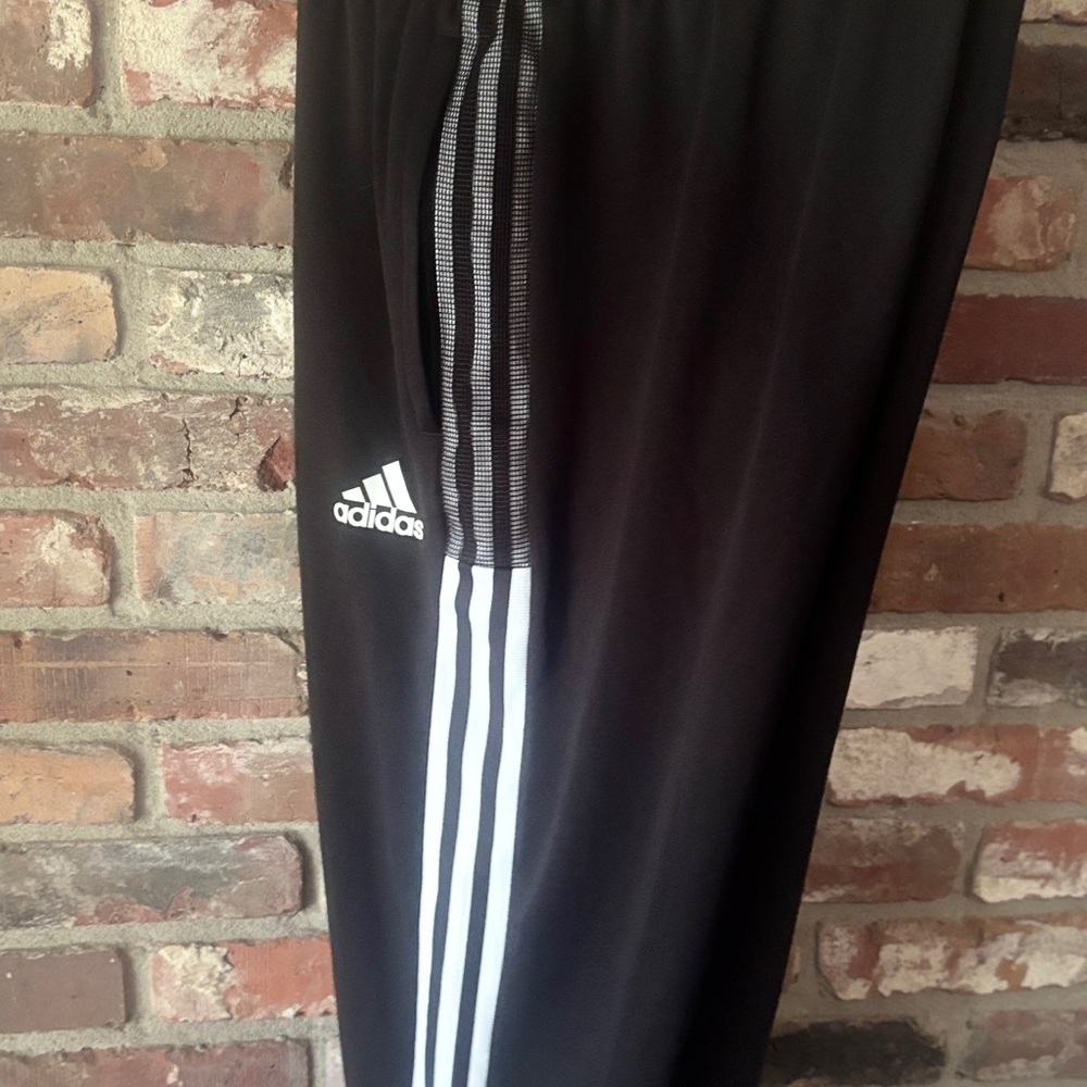 Adidas Black Joggers with White Accents